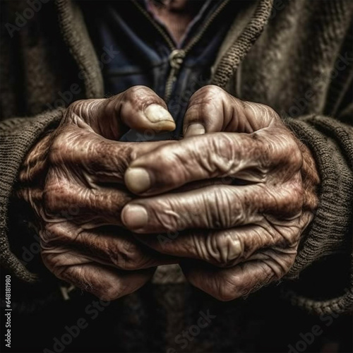 Old wrinkled male hands close-up.detail . 