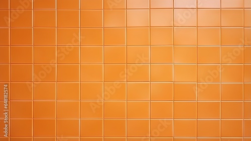 orange tile wall chequered background texture. Ceramic brick wall and floor tiles mosaic background. Design pattern geometric with grid wallpaper decoration. generative AI