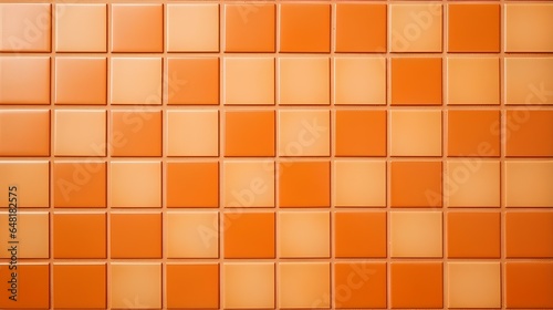 orange tile wall chequered background texture. Ceramic brick wall and floor tiles mosaic background. Design pattern geometric with grid wallpaper decoration. generative AI