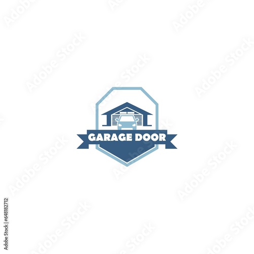 Garage door logo flat design style isolated on white background. Car garage icon photo