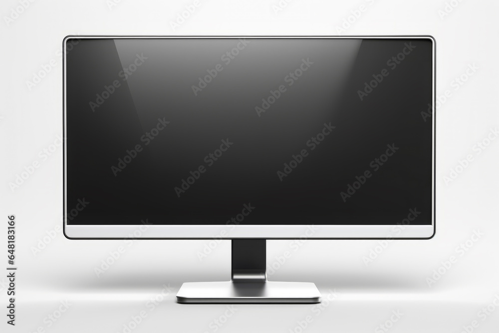 A computer monitor isolated on a white background. Insert your own image. Narrow bezel. Marketing software. A computer monitor isolated on a white background. Insert your own image. Narrow bezel. Marketing software.