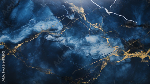 Blue marble abstract design countertop. Texture paint stone background pattern