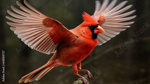 Northern Cardinal coming in for a landing. © MstAsma