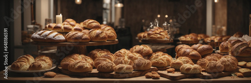 Artisan bakery with freshly baked bread. Background
