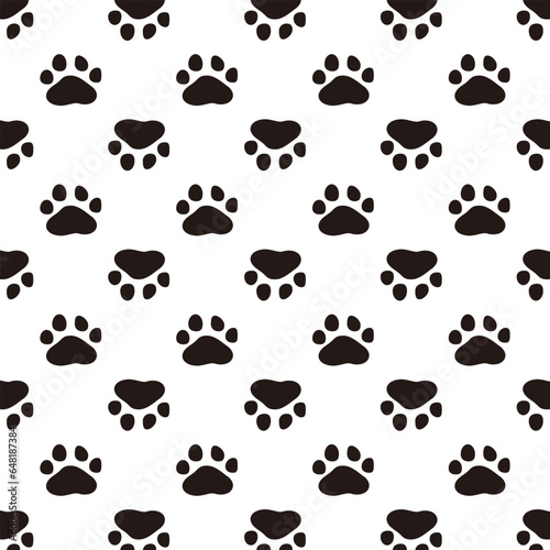 Vector paw seamless pattern cartoon