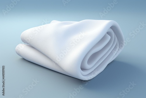 White towel on isolated background. 3D rendered image. Generative AI