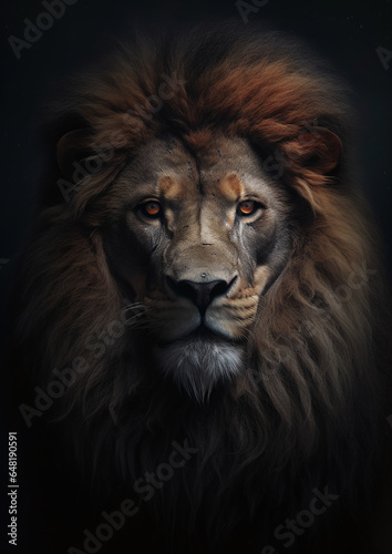 portrait of a lion  created with Generative Ai technology  