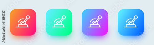 Lever line icon in square gradient colors. Stick signs vector illustration.