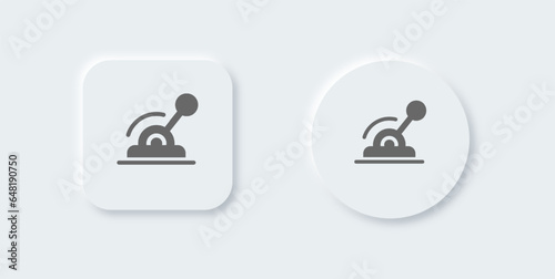 Lever solid icon in neomorphic design style. Stick signs vector illustration.