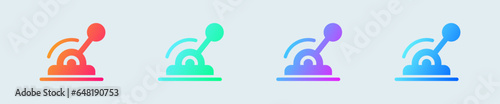 Lever solid icon in gradient colors. Stick signs vector illustration.
