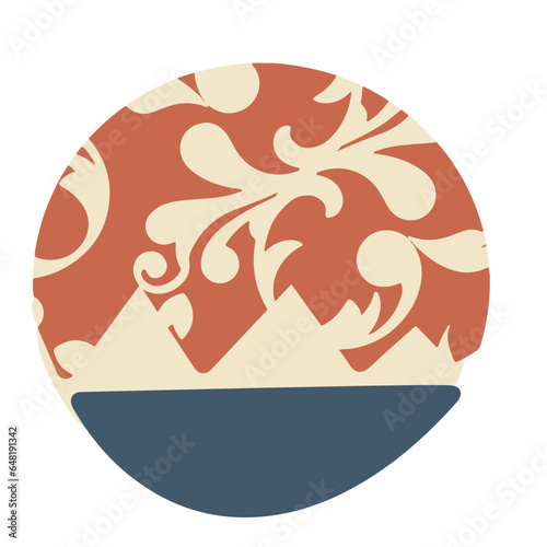 Boho Contemporary Style: Hand-Drawn Abstract Shapes for Cover Highlights. Blogger's Round Vector Social Media Stories