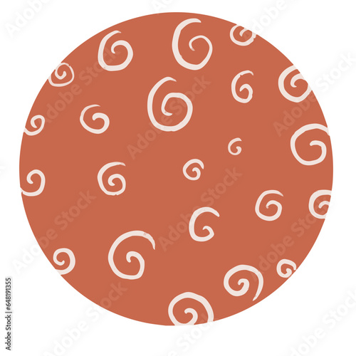 Boho Contemporary Style: Hand-Drawn Abstract Shapes for Cover Highlights. Blogger's Round Vector Social Media Stories