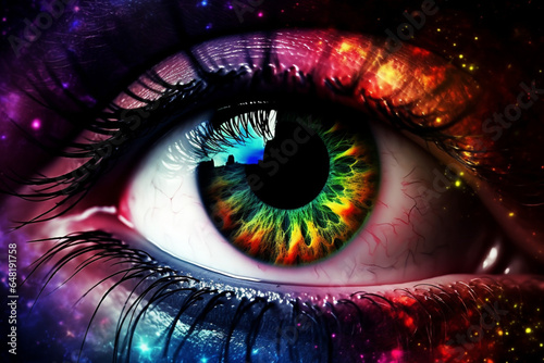 Colored eye, vision, amazingly beautiful eye