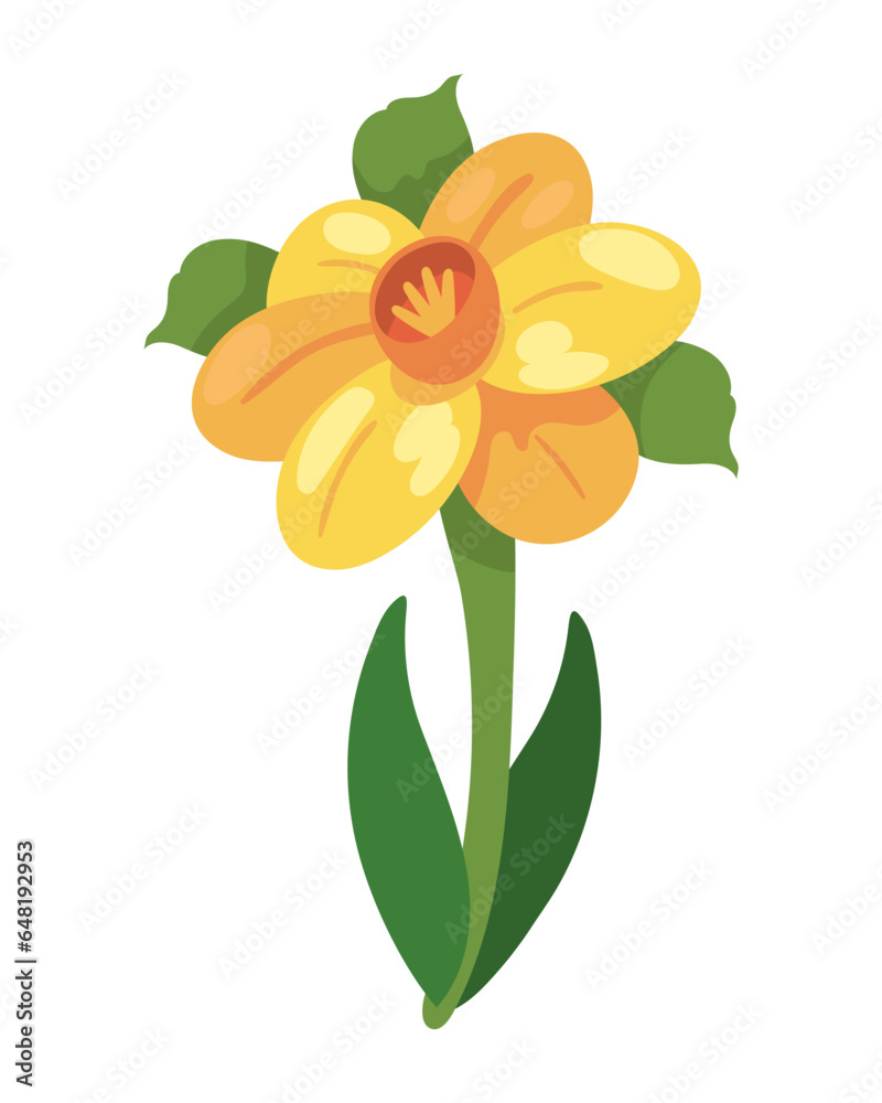 yellow Flower icon isolated