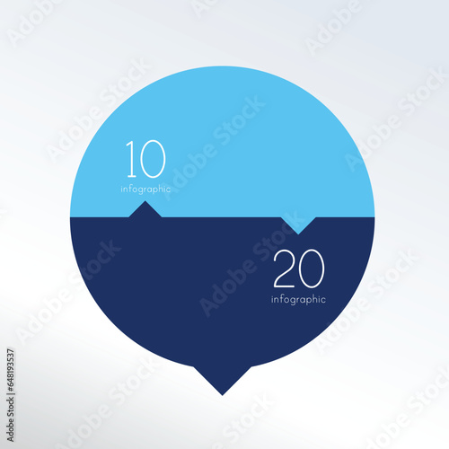 2 elements scheme, diagram. Two connected circles. Infographic template.