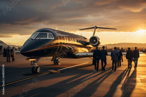 private transport concept , VIPs board in private jet , luxury and expensive lifestyle.