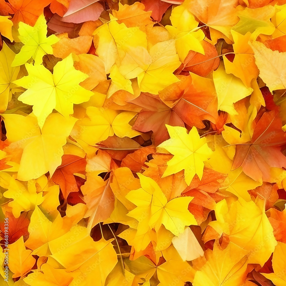 Canvas with a Photo of Fallen Leaves Canvas with a Photo of Fallen Leaves