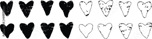 Hearts Set Vector Silhouette