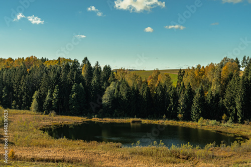 Landscape of Masuria on an autumn,sunny day.