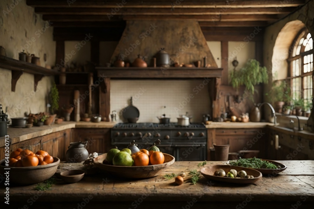Fototapeta premium Tudor and medieval style cooking room