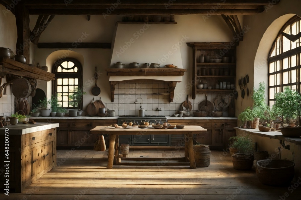 Tudor and medieval style cooking room