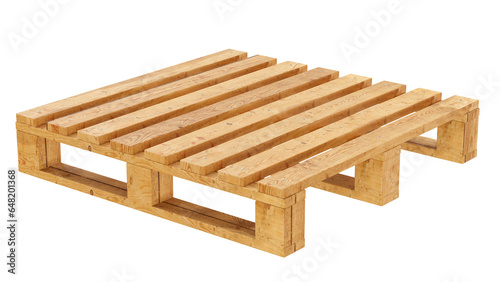 Wooden pallet in realistic in on transparent background in 3d render 
