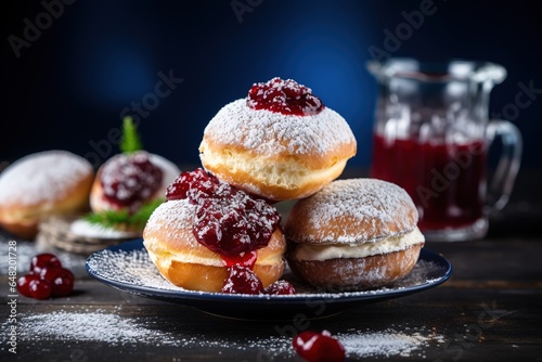 The symbol of the Jewish culinary holiday Hanukkah is donuts with cream