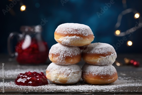 The symbol of the Jewish culinary holiday Hanukkah is donuts with cream