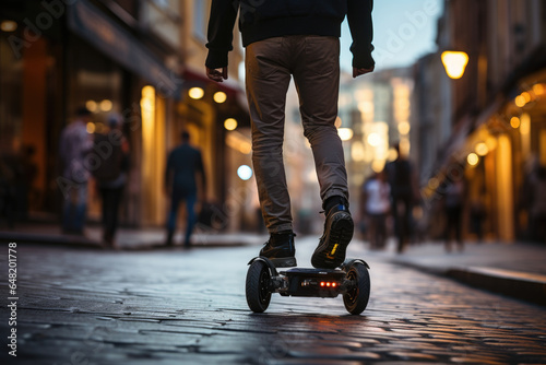 Person using a mobility aid to navigate a city street, illustrating the adaptation and determination required to live with chronic pain. Generative Ai. © Sebastian