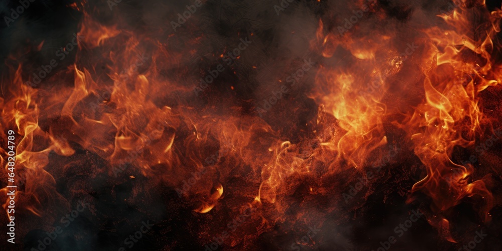 Grunge fire textures background, Grunge wall with blazing fire, LAVA structure. Earth Concept, generative ai