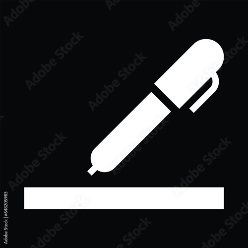 signature pen favorites icon vector
