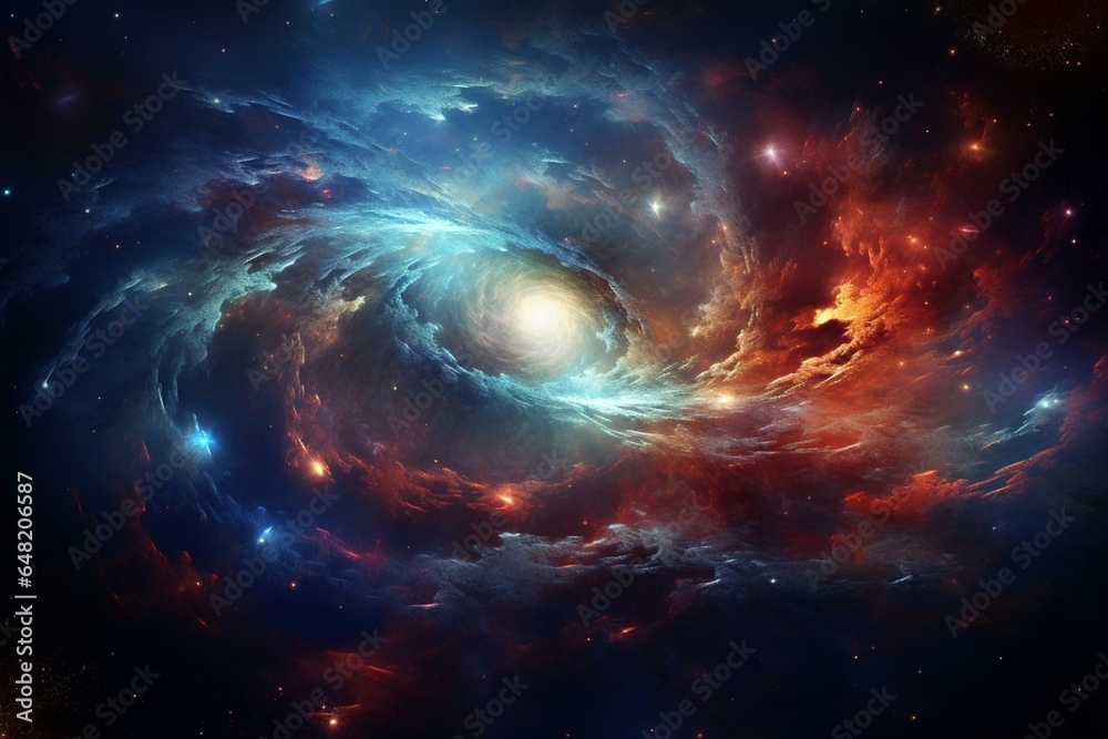 A mesmerizing spiral galaxy in deep space. Generative AI