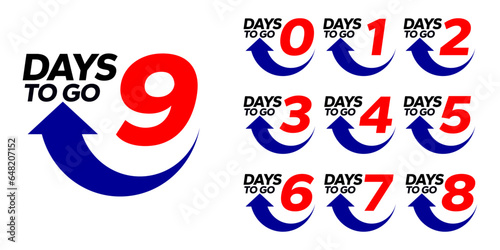 Number of days left to go sign for sale and promotion. Countdown left days.
