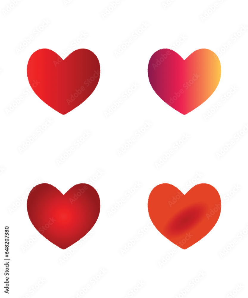 Red Heart Shape Vector, Glass Effect Love Icon
