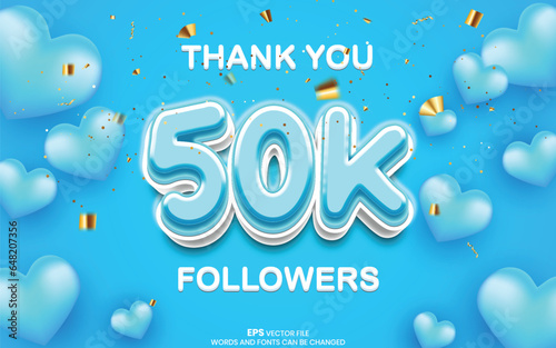 Thanks for the 50k followers, 50k followers of social media background template design