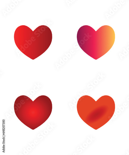Red Heart Shape Vector, Glass Effect Love Icon