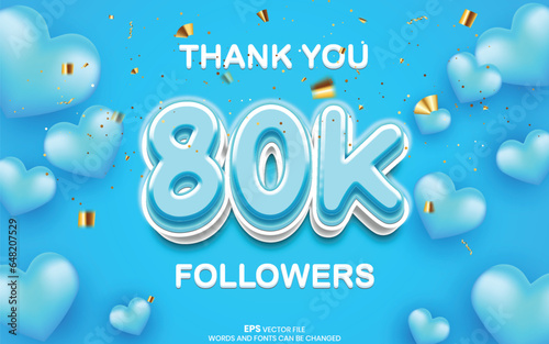 Thanks for the 80k followers, 80k followers of social media background template design