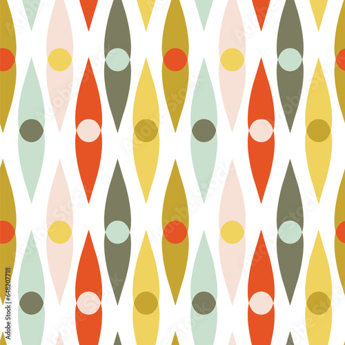 Geometric simple mid century seamless pattern