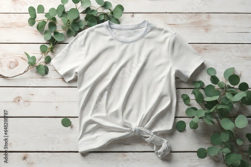 A Closed-Up Shot of A Plain White T-Shirt Mock-Up
