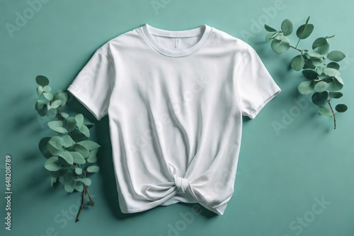 A Closed-Up Shot of A Plain White T-Shirt Mock-Up © antusher
