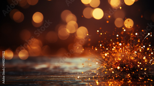 Golden New Year Background: Radiant Golden Sparkles and Lights for a Festive Atmosphere