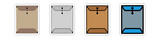 picto logo icones et symbole trace couleur enveloppe courrier colis ferme sceller relief
