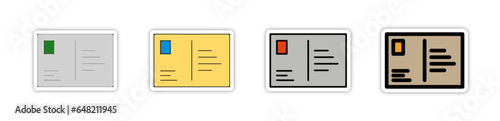picto logo icones et symbole trace couleur carte postale courrier message relief