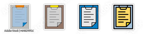 picto logo icones et symbole trace couleur document papier cv feuille note liste relief