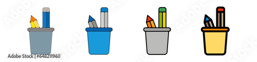 picto logo icones et symbole trace couleur crayon stylo et pot bureau travail photo