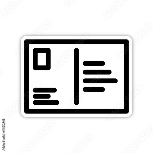 picto pictogramme icones et symboles boutons trace carte postale courrier poste postale noir gras relief