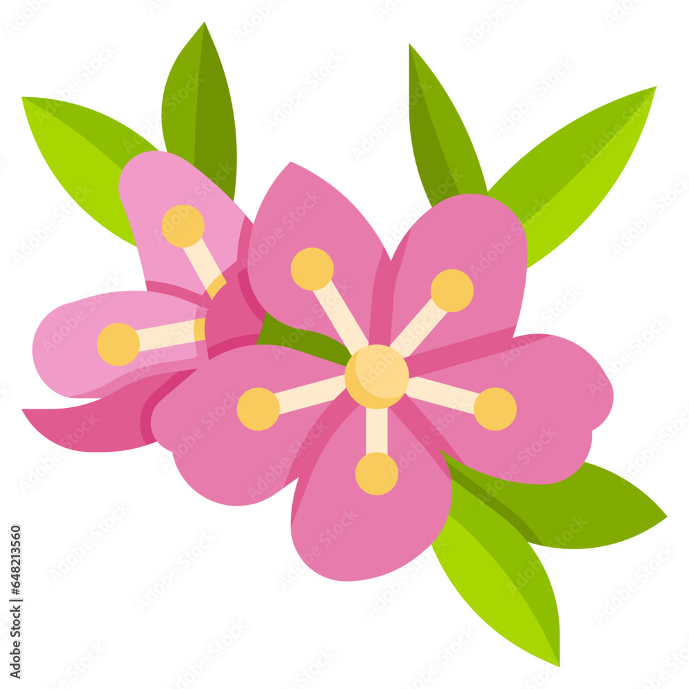 CHERRY BLOSSOM flat icon,linear,outline,graphic,illustration
