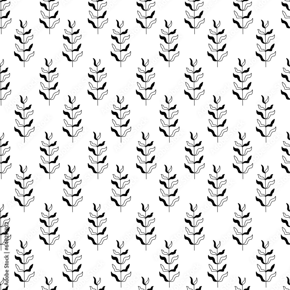 Seamless vector pattern of plants, flowers.