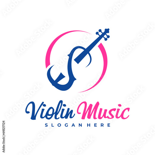 Violin logo design Template. Creative Violin logo vector illustration.