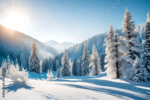  Beautiful picture of a winter wonderland breathtaking scenery © Mahreen